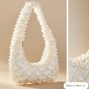 Anthropologie Lucy Satin Pearl Handbag